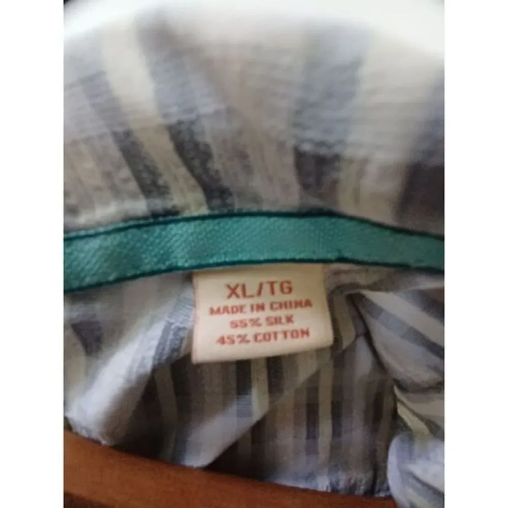 TOMMY BAHAMA 55% Silk‎ Button Up Short Sleeve Shirt XL